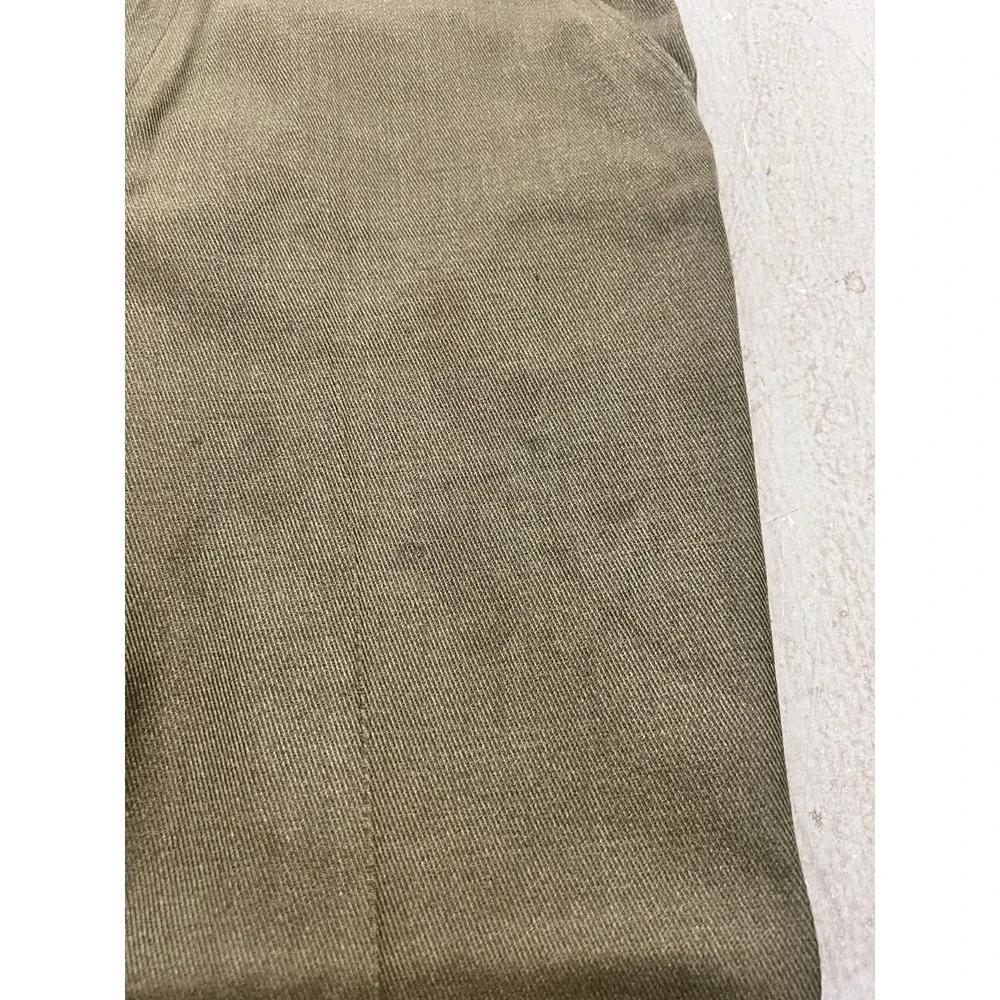 Vintage Cabela's Pants Mens 34W Olive Green Wide Leg Flat Front Outdoor Zip Fly